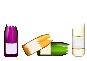 飲み物　割れた瓶