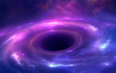 A purple galaxy with a large hole in the middle