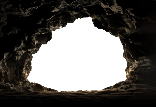 Cave View From Inside Isolated on Transparent Background
