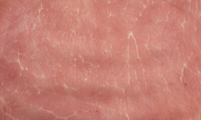 Background close up of fresh raw piece pink meat. Pork texture macro. Steak, carbonate. Food