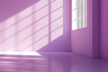 KS 3D render of an empty minimal light purple wall with.