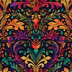 Pattern seamless design, wallpaper, flower, fabric, carpet, mandalas, clothing, wrapping, sarong, tablecloth, shape, geometric pattern, ethnic pattern, traditional. illustration