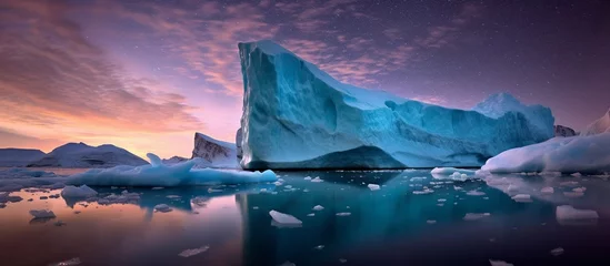 Tafelkleed Amazing portrait of icebergs in the Atlantic Ocean. in the afternoon. © Sarina