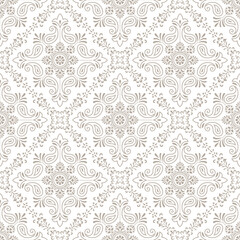 Seamless vector paisley pattern design on white background
