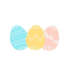 Happy Easter egg illustration on white background colored 