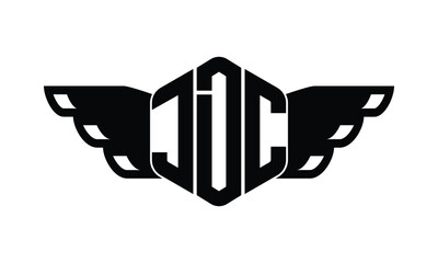 JDC polygon wings logo design vector template. - obrazy, fototapety, plakaty