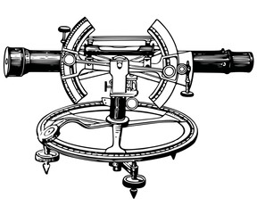 Illustration of vintage theodolite