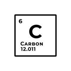 Carbon, chemical element of the periodic table graphic design