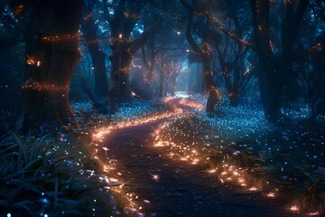 Glowing Secrets,Exploring the Mysteries of the Enchanted Bioluminescent Forest