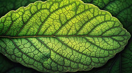 Obraz premium A leaf is shown in a close up, with the veins