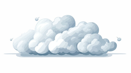 Grey cumulus cloud vector Illustration on a white b
