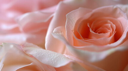 Close-Up of a Soft Pink Rose with Water Droplets