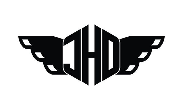 JHO polygon wings logo design vector template.