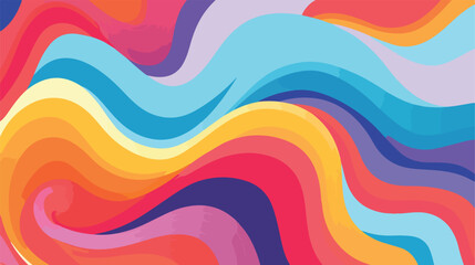 Groovy Waves Psychedelic Curved Vector Background i