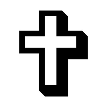 white cross on black