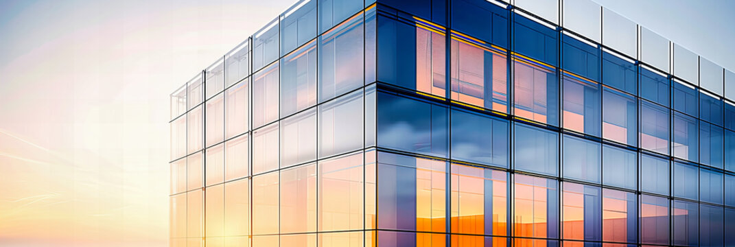 Modern Urban Office Building, Showcasing the Sleek and Reflective Facade of Contemporary Business Architecture