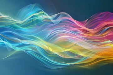 Behangcirkel パステルカラーの抽象的な水彩サイン波 © Maki_Illust