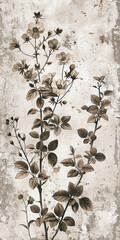 Vintage botanical print, featuring various plants and flowers . AI generative. - 770674361