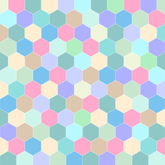 Fototapeta na wymiar Digital render of a colorful vibrant hexagonal background for wallpapers