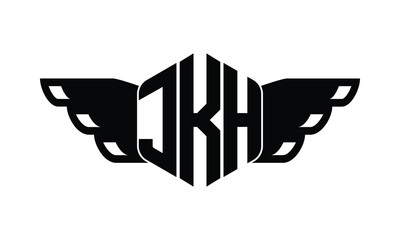 JKH polygon wings logo design vector template.