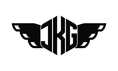 JKG polygon wings logo design vector template.