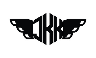 JKK polygon wings logo design vector template.