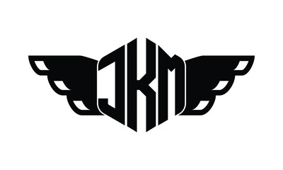 JKM polygon wings logo design vector template.