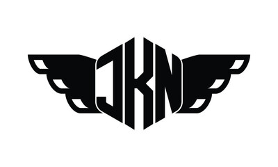 JKN polygon wings logo design vector template.