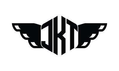 JKT polygon wings logo design vector template.