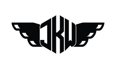 JKW polygon wings logo design vector template.