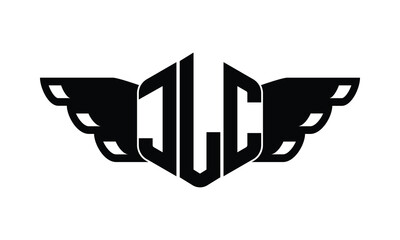 JLC polygon wings logo design vector template.