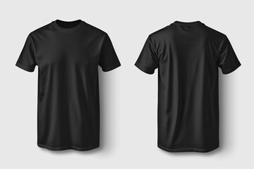 Black Tshirt Front and Back Mockup