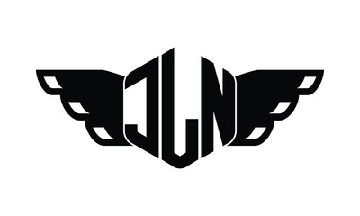 JLN polygon wings logo design vector template.