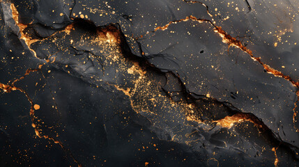 Black marble texture with golden veins, creating an elegant and luxurious look