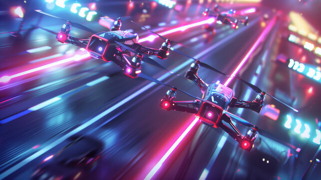Futuristic Drones in High-Speed Urban Flight