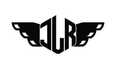 JLR polygon wings logo design vector template.