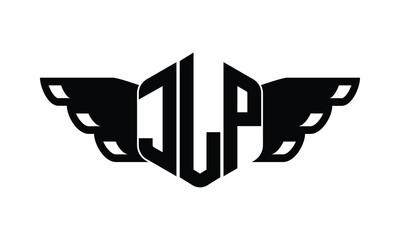 JLP polygon wings logo design vector template.