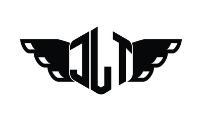 JLT polygon wings logo design vector template.