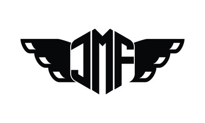 JMF polygon wings logo design vector template.