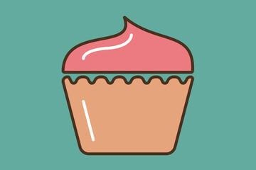 Petit four illustration. Color background. Popular at tea parties and weddings, delightful addition to afternoon tea or celebratory events, where their dainty appearance and delicious flavors shine.