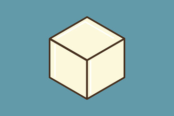 Sugar cube icon illustration. Colour background. Vector.