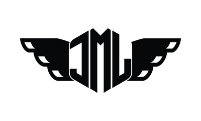 JML polygon wings logo design vector template.