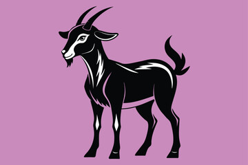 silhouette-image-black-and-white-goat-vector-illus .eps