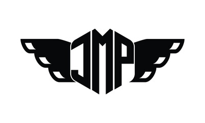 JMP polygon wings logo design vector template.