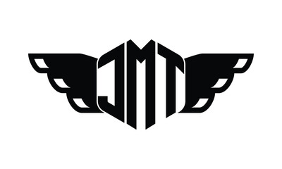 JMT polygon wings logo design vector template.