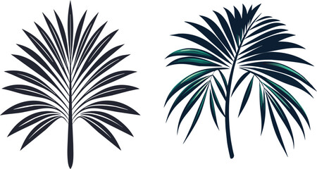 Fototapeta na wymiar silhouette-picture-palm-leaf-in-minimalist-style-l.eps