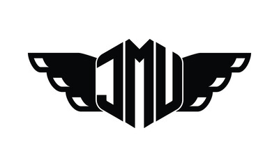 JMU polygon wings logo design vector template.