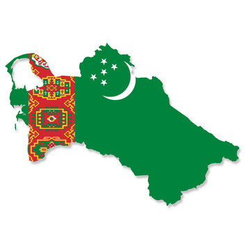 recommend clip art: Turkmenistan flag map with clipping