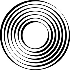 Circle concentric pattern. Geometric vortex ring shape