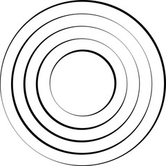 Circle concentric pattern. Geometric vortex ring shape
